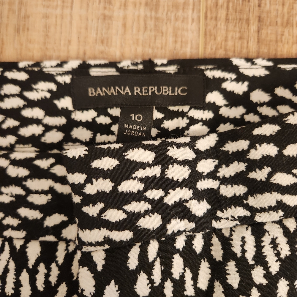 NWT Banana Republic Women's 10 Black & White Slim Dot Print Dress Pants Classic - Picture 2 of 11